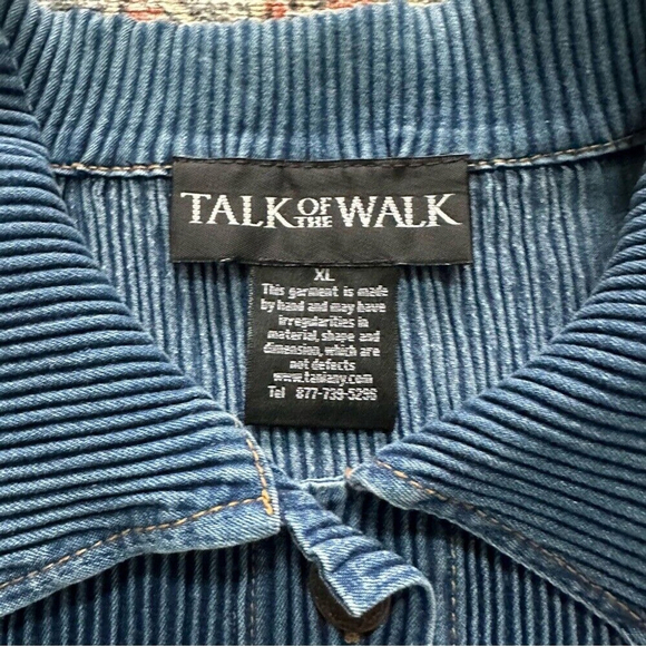 VTG 90s Talk of the Walk Stretch Denim Button Down/Size XL - Picture 2 of 6